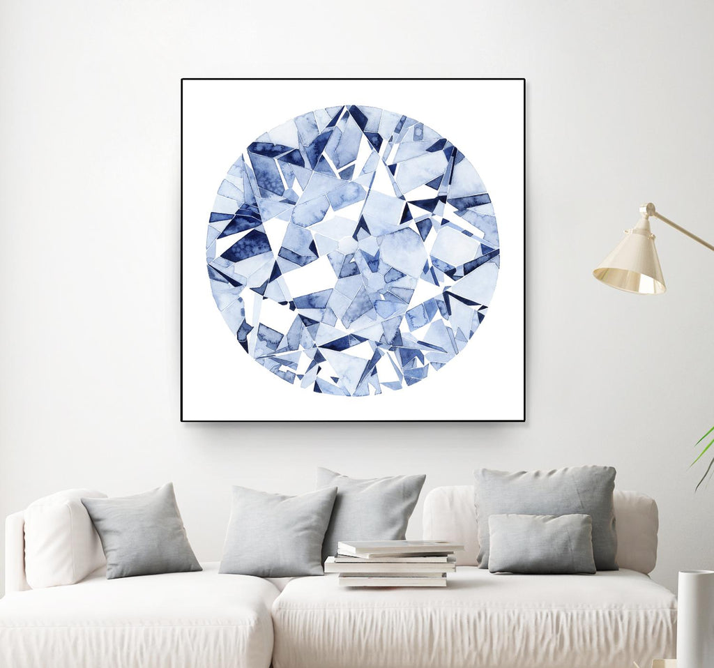 Gouttes de diamant II par Grace Popp sur GIANT ART - abstrait bleu