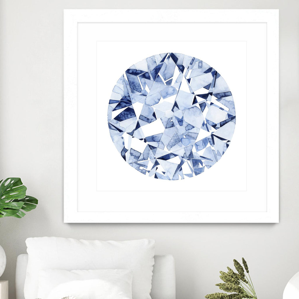 Gouttes de diamant II par Grace Popp sur GIANT ART - abstrait bleu