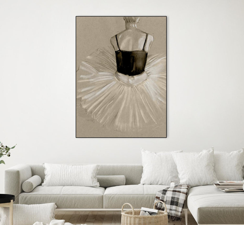 Black Leotard II by Jennifer Paxton Parker on GIANT ART - beige black & white ballerina