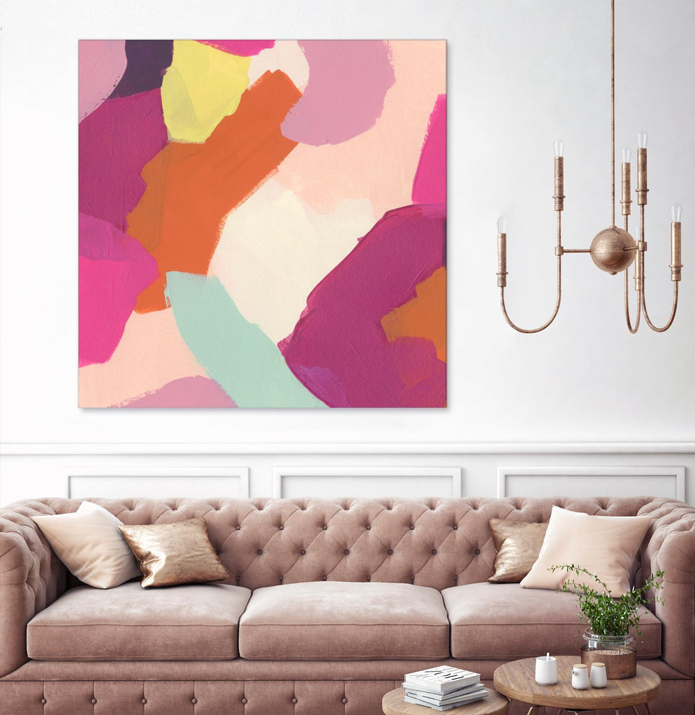 Pink Slip IV de June Erica Vess sur GIANT ART - abstrait lumineux