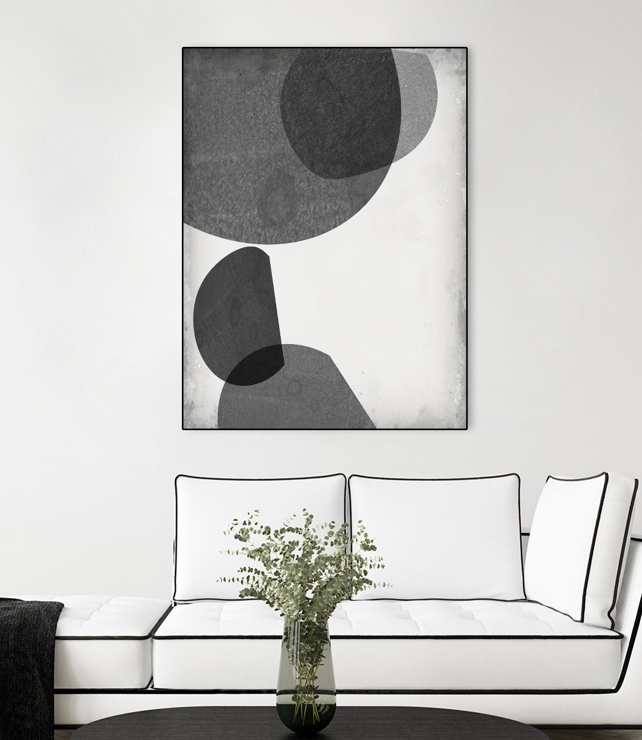 Grey Shapes I by Jennifer Goldberger on GIANT ART - neutral abstract