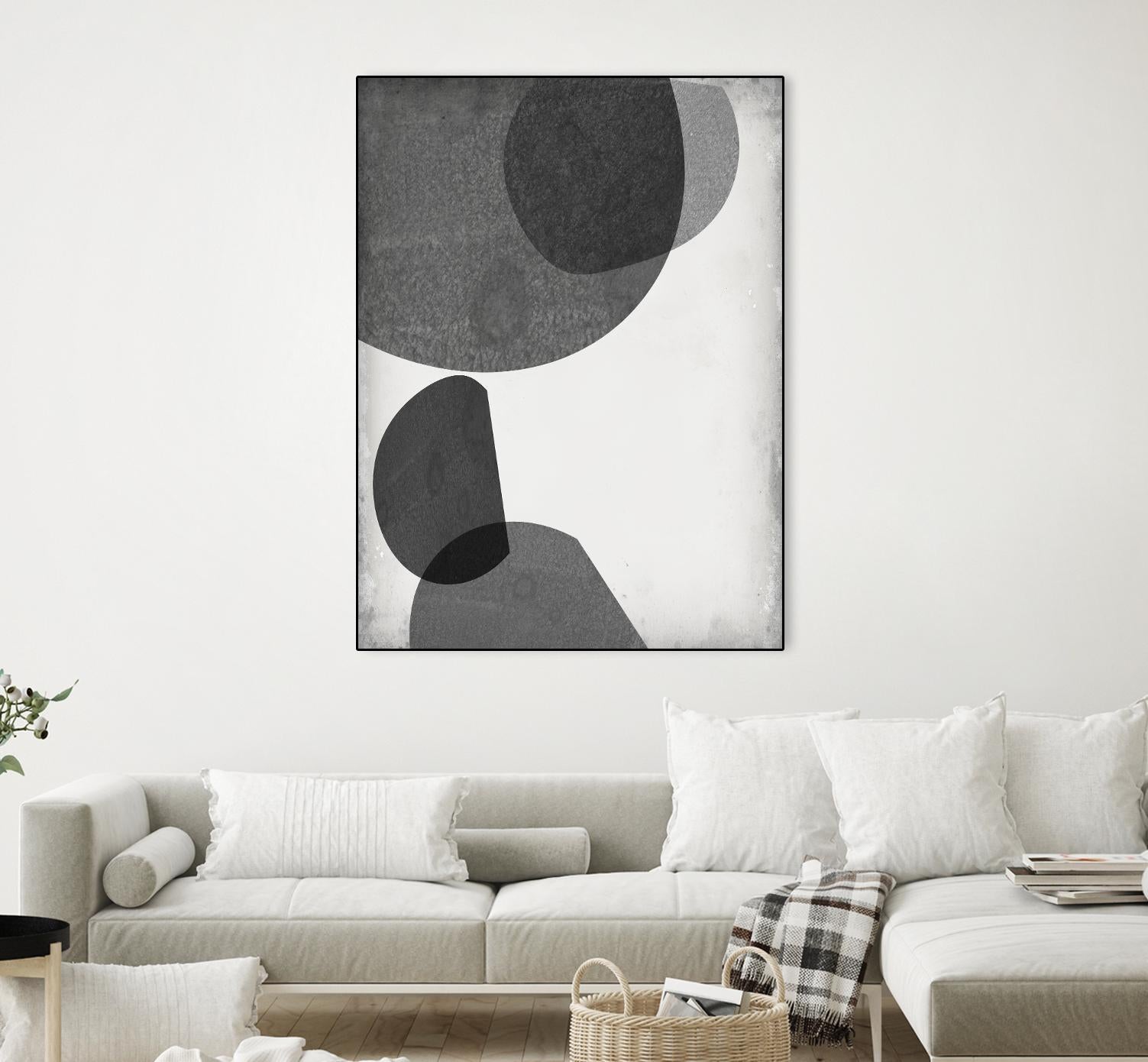 Grey Shapes I by Jennifer Goldberger on GIANT ART - neutral abstract