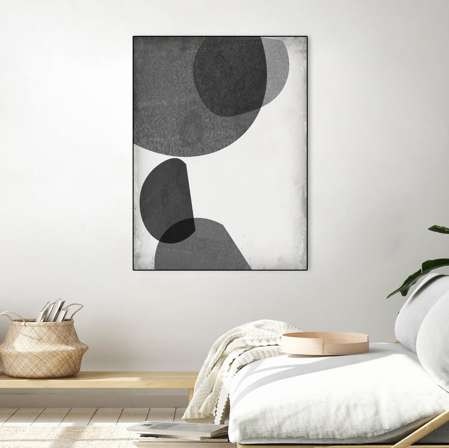 Grey Shapes I by Jennifer Goldberger on GIANT ART - neutral abstract