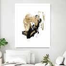 Black & Gold Splash I by Jennifer Goldberger on GIANT ART - metallics abstract