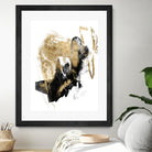 Black & Gold Splash I by Jennifer Goldberger on GIANT ART - metallics abstract