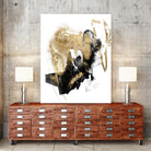 Black & Gold Splash I by Jennifer Goldberger on GIANT ART - metallics abstract
