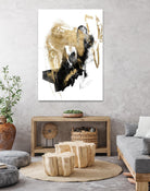 Black & Gold Splash I by Jennifer Goldberger on GIANT ART - metallics abstract