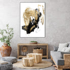 Black & Gold Splash I by Jennifer Goldberger on GIANT ART - metallics abstract
