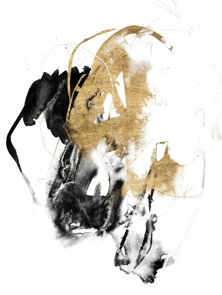Black & Gold Splash II by Jennifer Goldberger on GIANT ART - metallics abstract