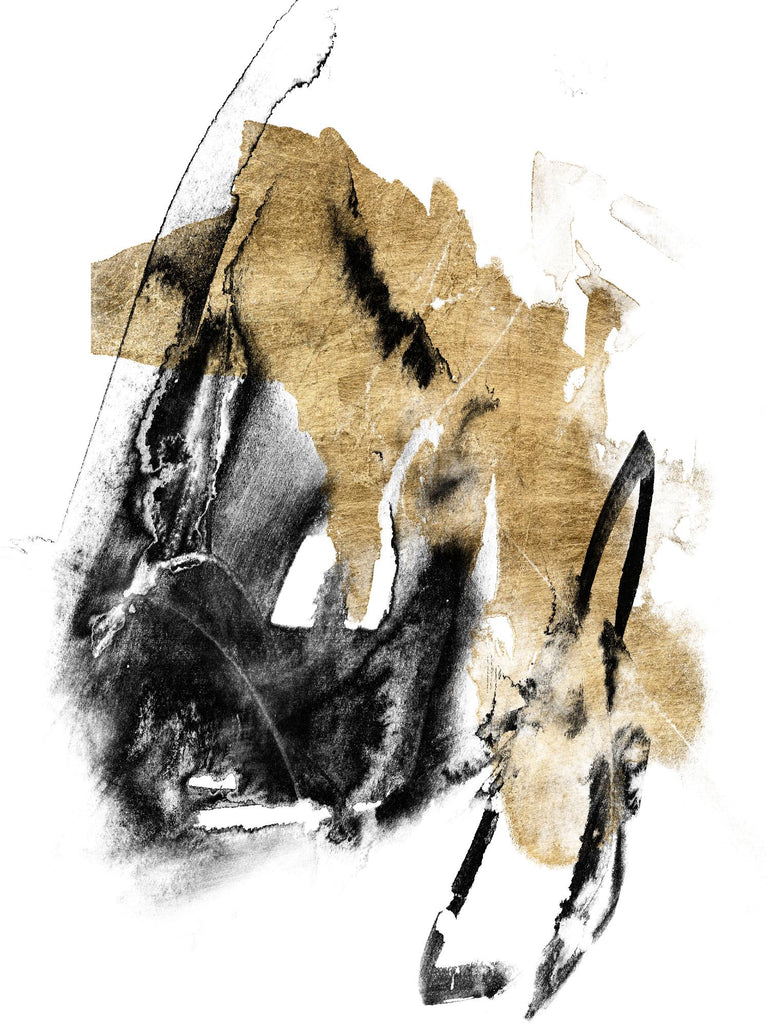 Black & Gold Splash IV by Jennifer Goldberger on GIANT ART - metallics abstract