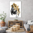 Black & Gold Splash IV by Jennifer Goldberger on GIANT ART - metallics abstract