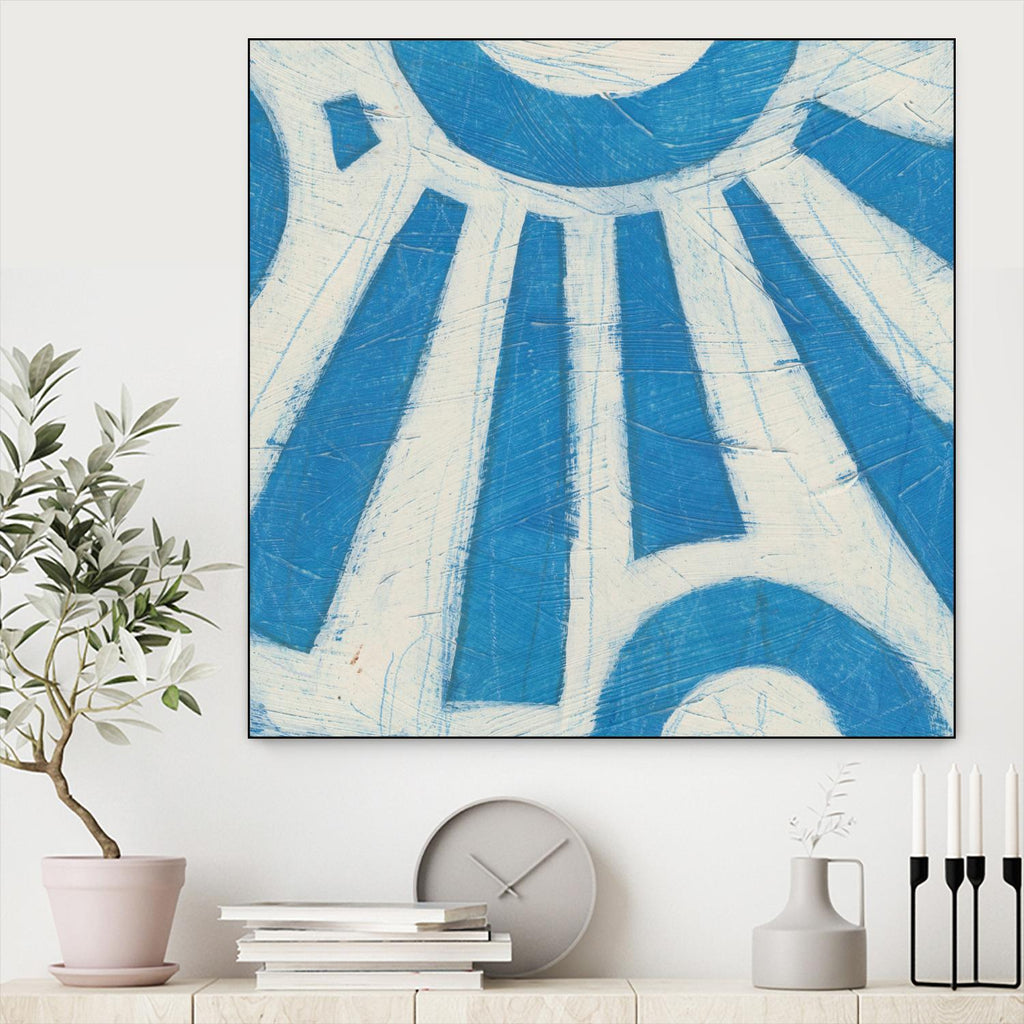 Spectre Hieroglyph V de June Erica Vess sur GIANT ART - abstrait bleu