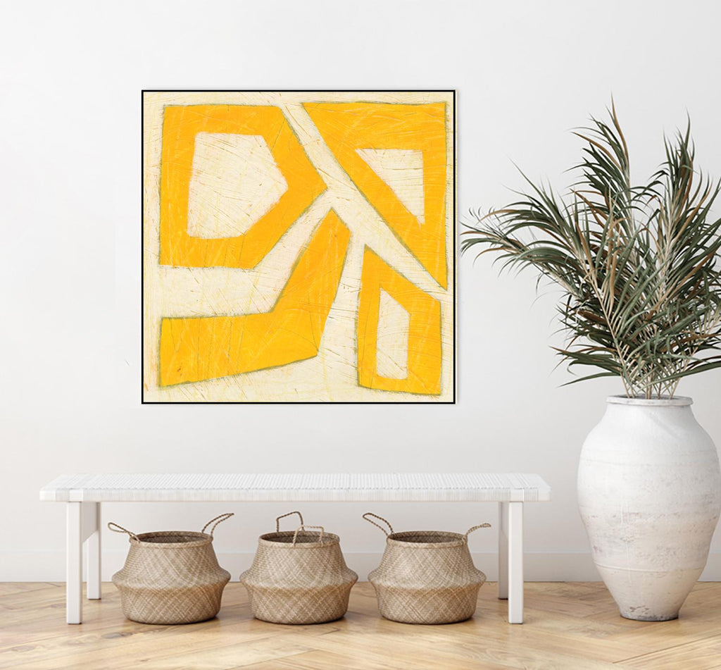 Spectre Hieroglyph VIII de June Erica Vess sur GIANT ART - abstrait jaune