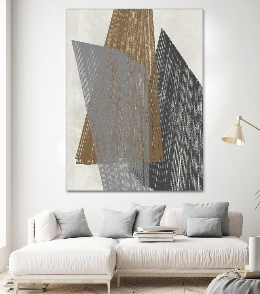 Triangle Stripes I by Jennifer Goldberger on GIANT ART - brown abstract