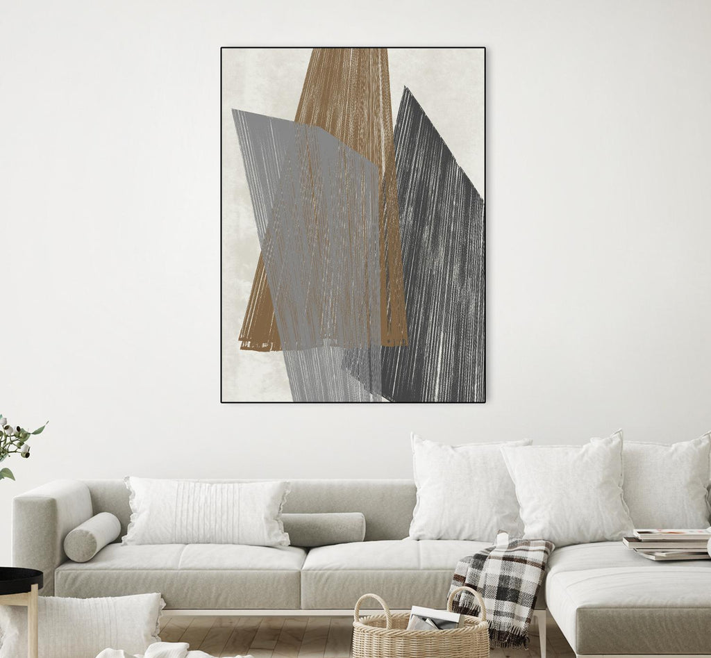 Triangle Stripes I by Jennifer Goldberger on GIANT ART - brown abstract