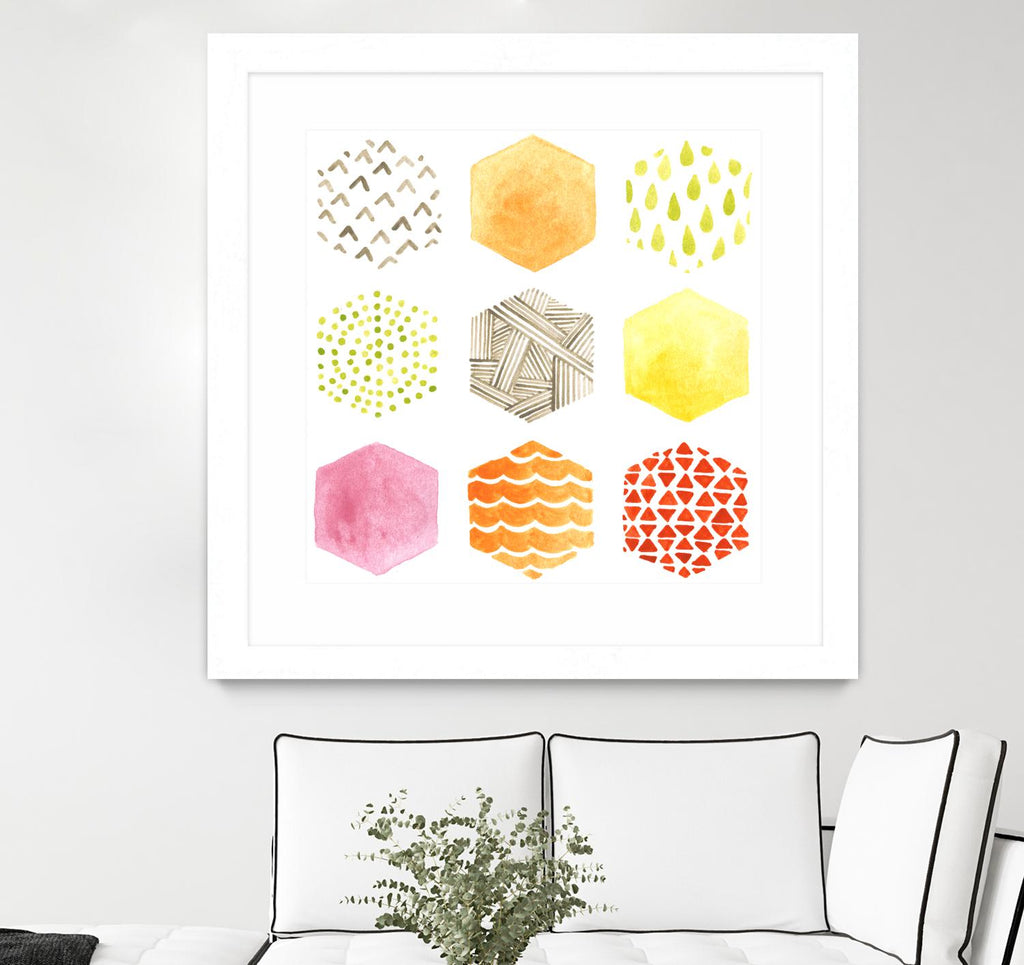 Honeycomb Patterns I par June Erica Vess sur GIANT ART - abstrait