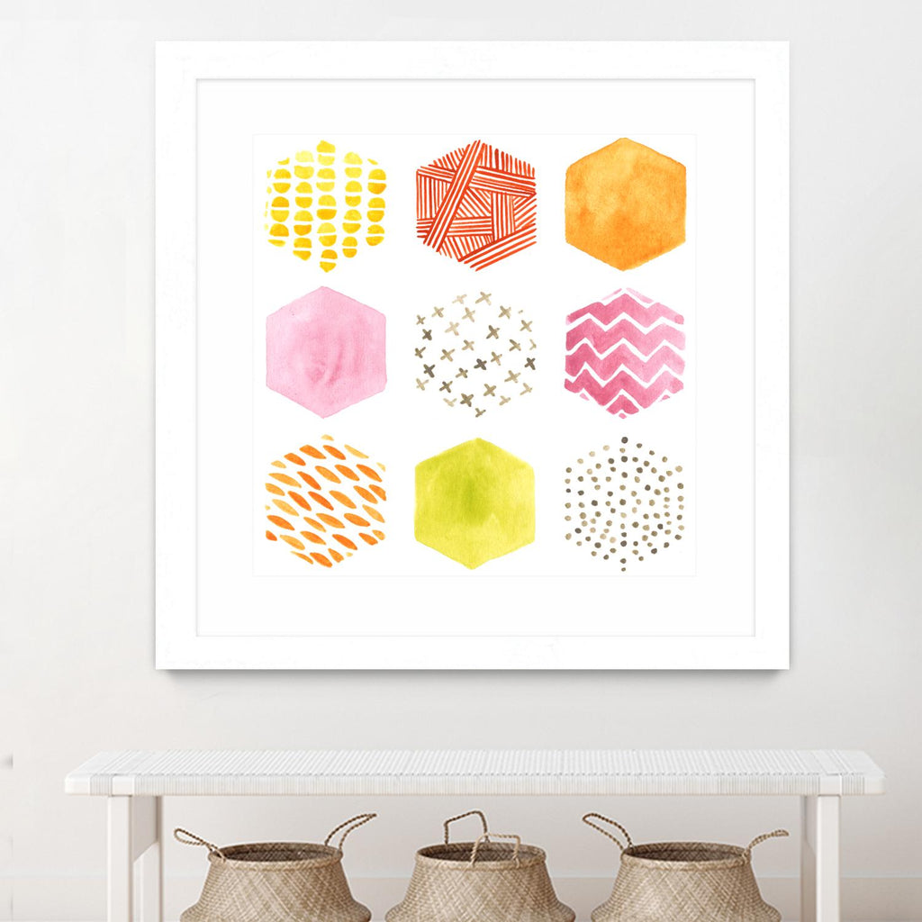 Honeycomb Patterns II par June Erica Vess sur GIANT ART - abstrait