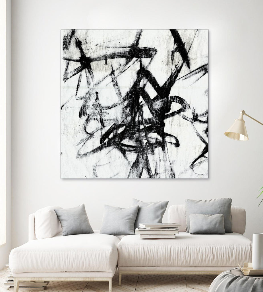 Monotype Scribble I by Jennifer Goldberger on GIANT ART - black abstract