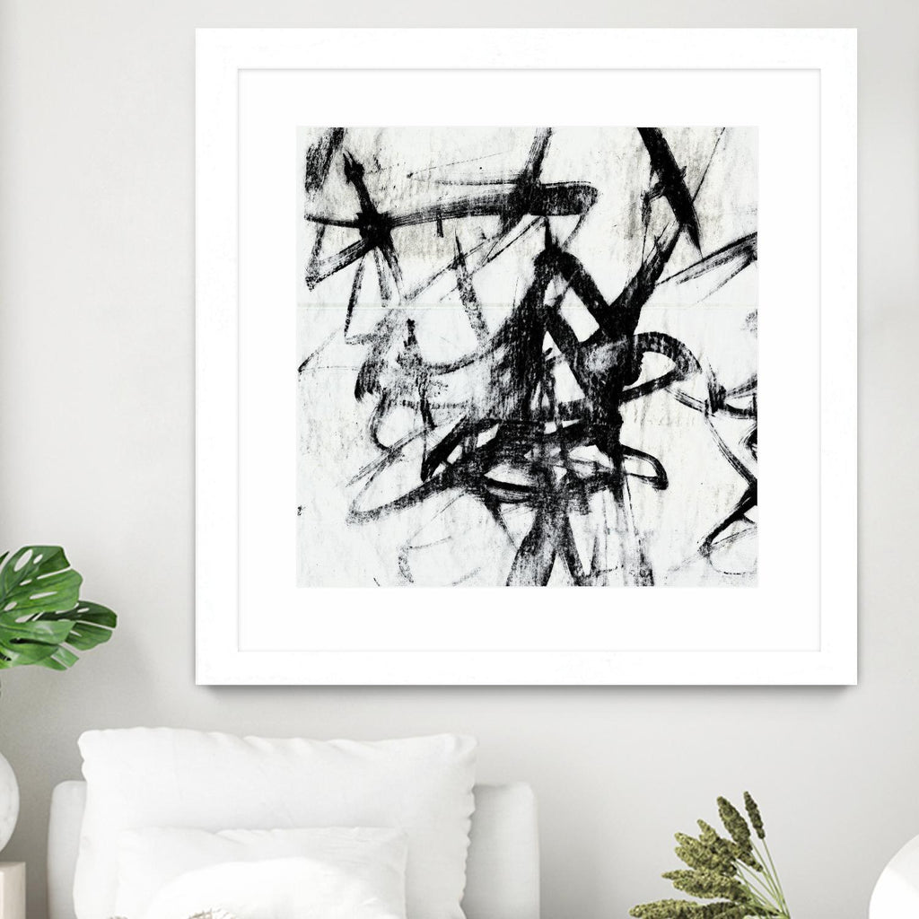 Monotype Scribble I by Jennifer Goldberger on GIANT ART - black abstract