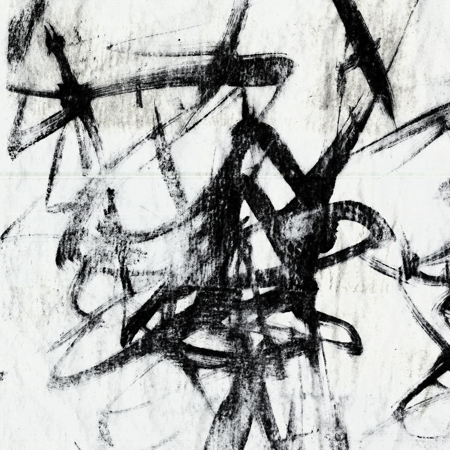 Monotype Scribble I de Jennifer Goldberger sur GIANT ART - abstrait noir