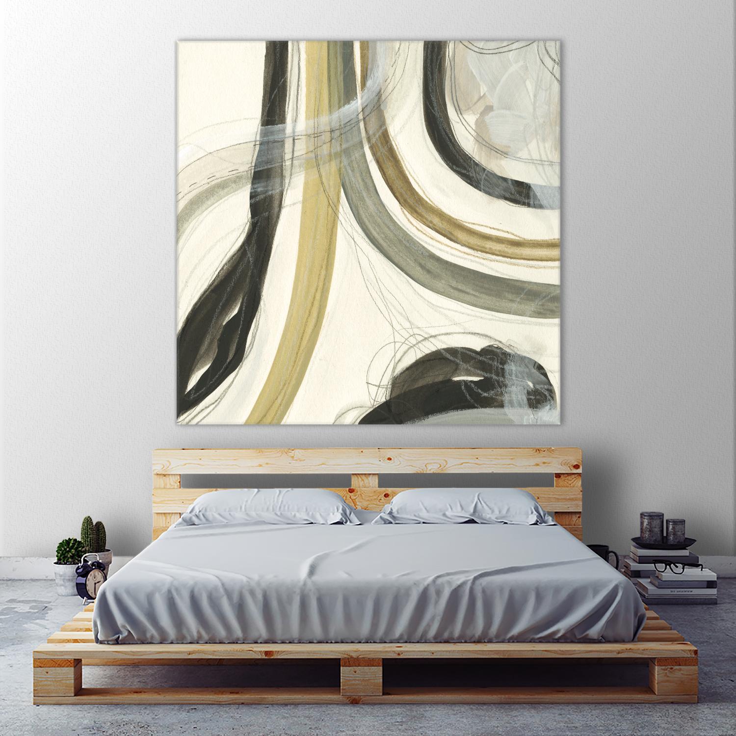 Neutral Lines II by June Erica Vess on GIANT ART - brown abstract