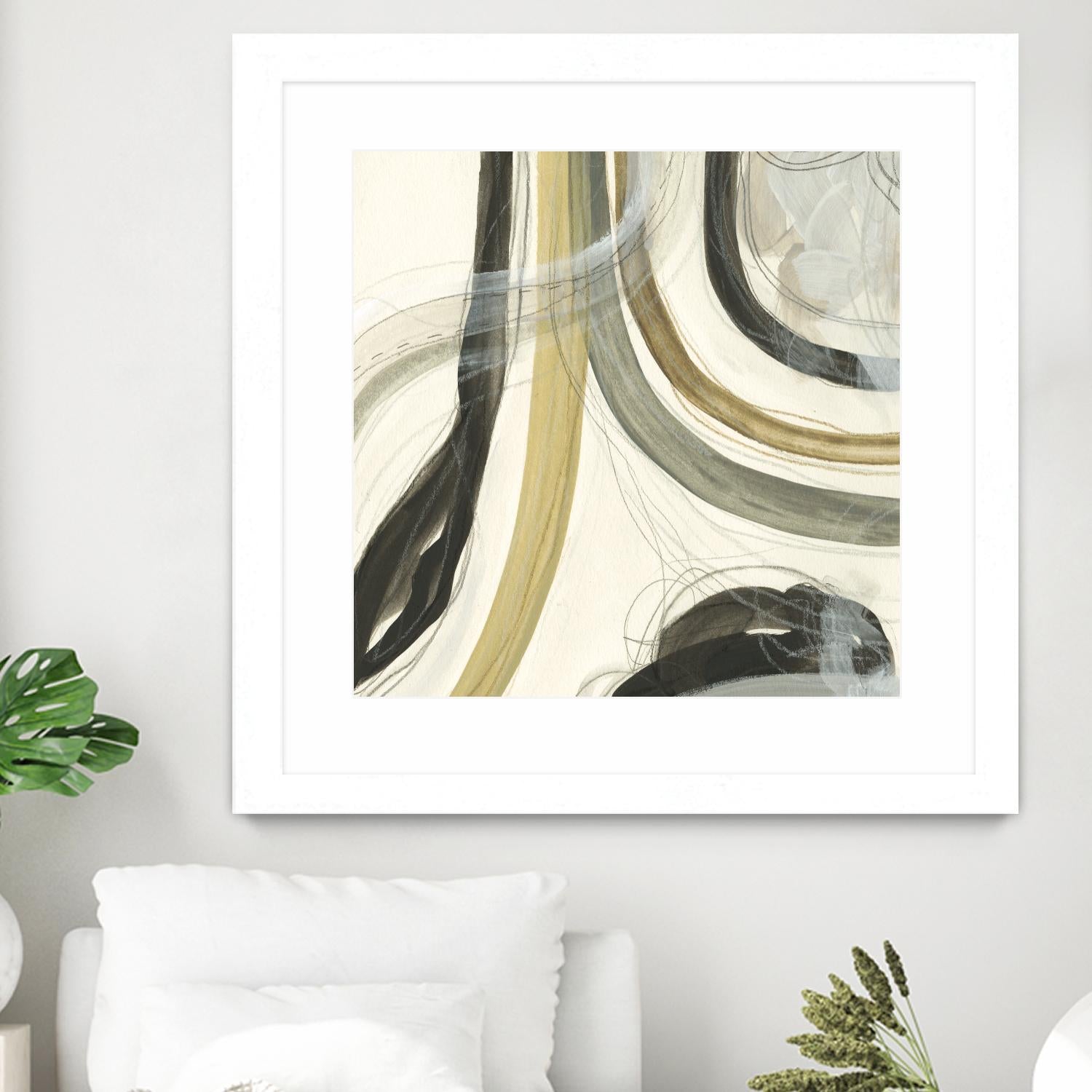 Neutral Lines II by June Erica Vess on GIANT ART - brown abstract