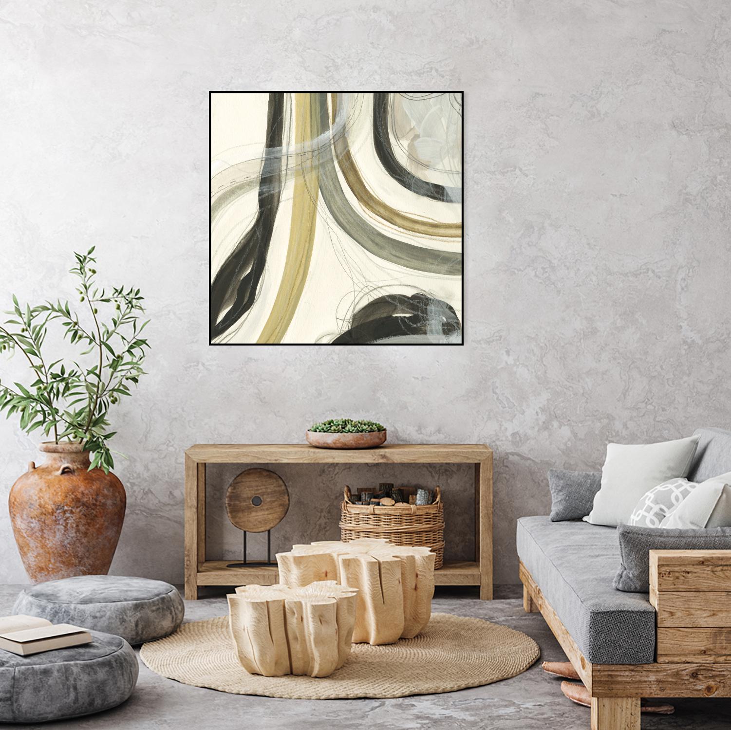 Neutral Lines II by June Erica Vess on GIANT ART - brown abstract