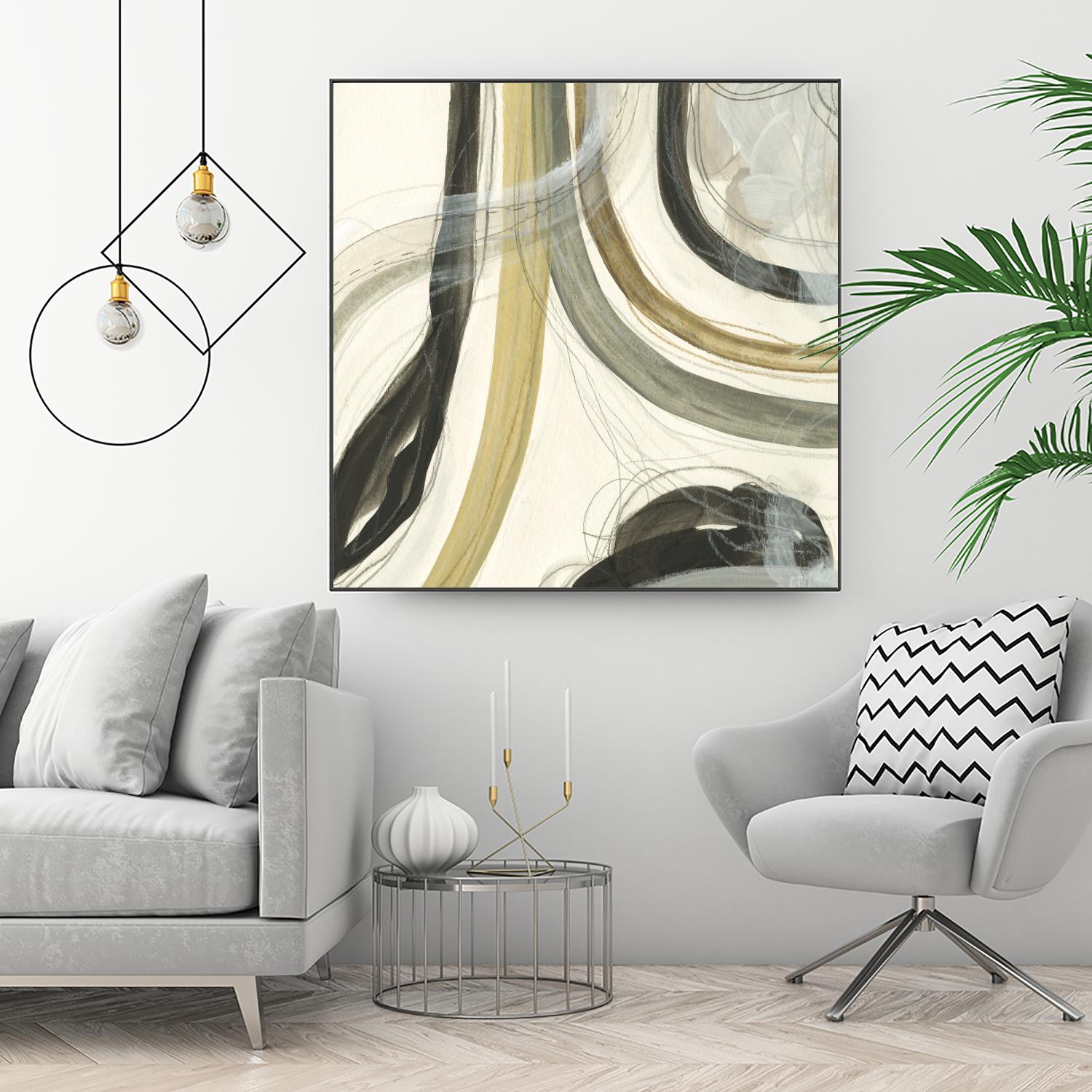 Neutral Lines II by June Erica Vess on GIANT ART - brown abstract