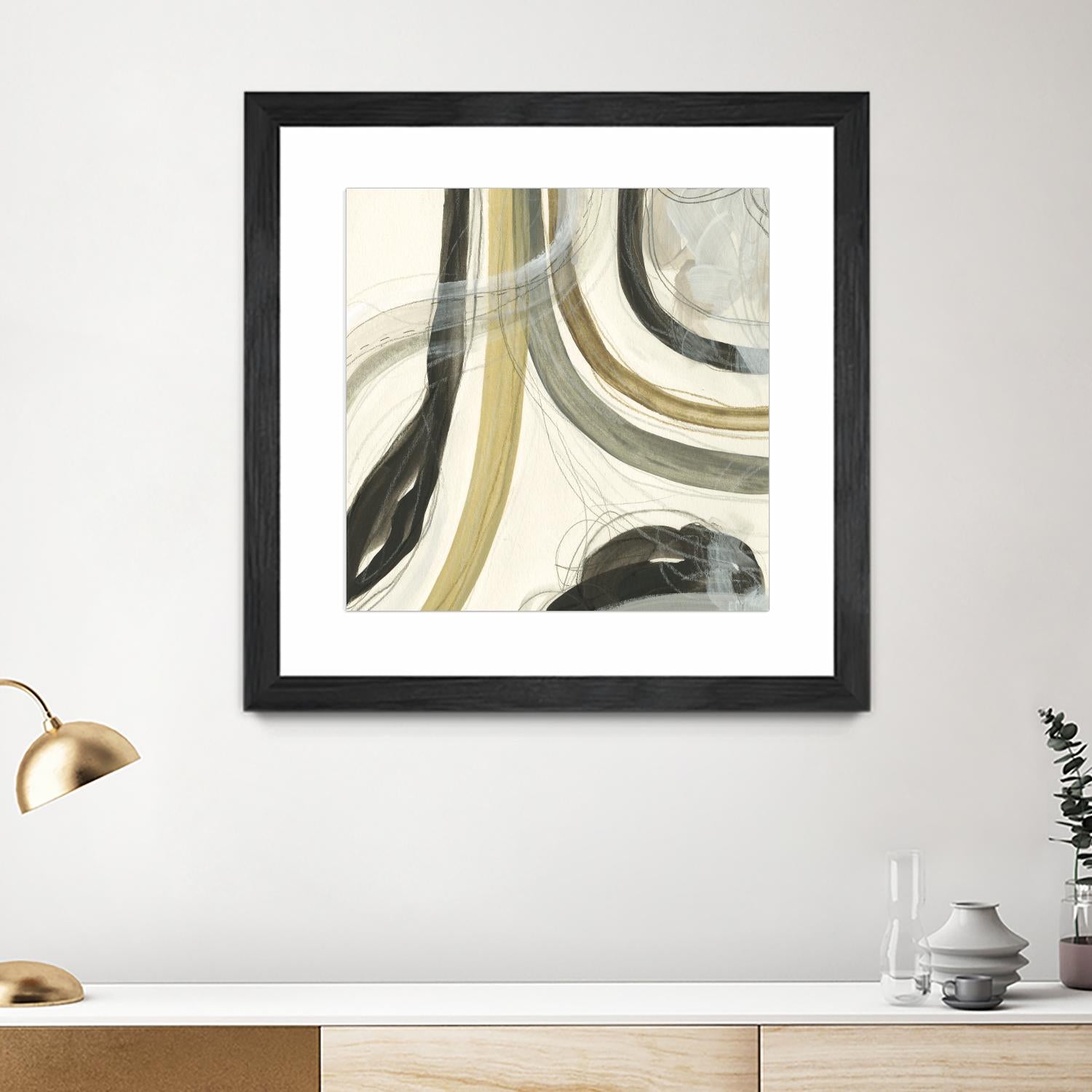 Neutral Lines II by June Erica Vess on GIANT ART - brown abstract