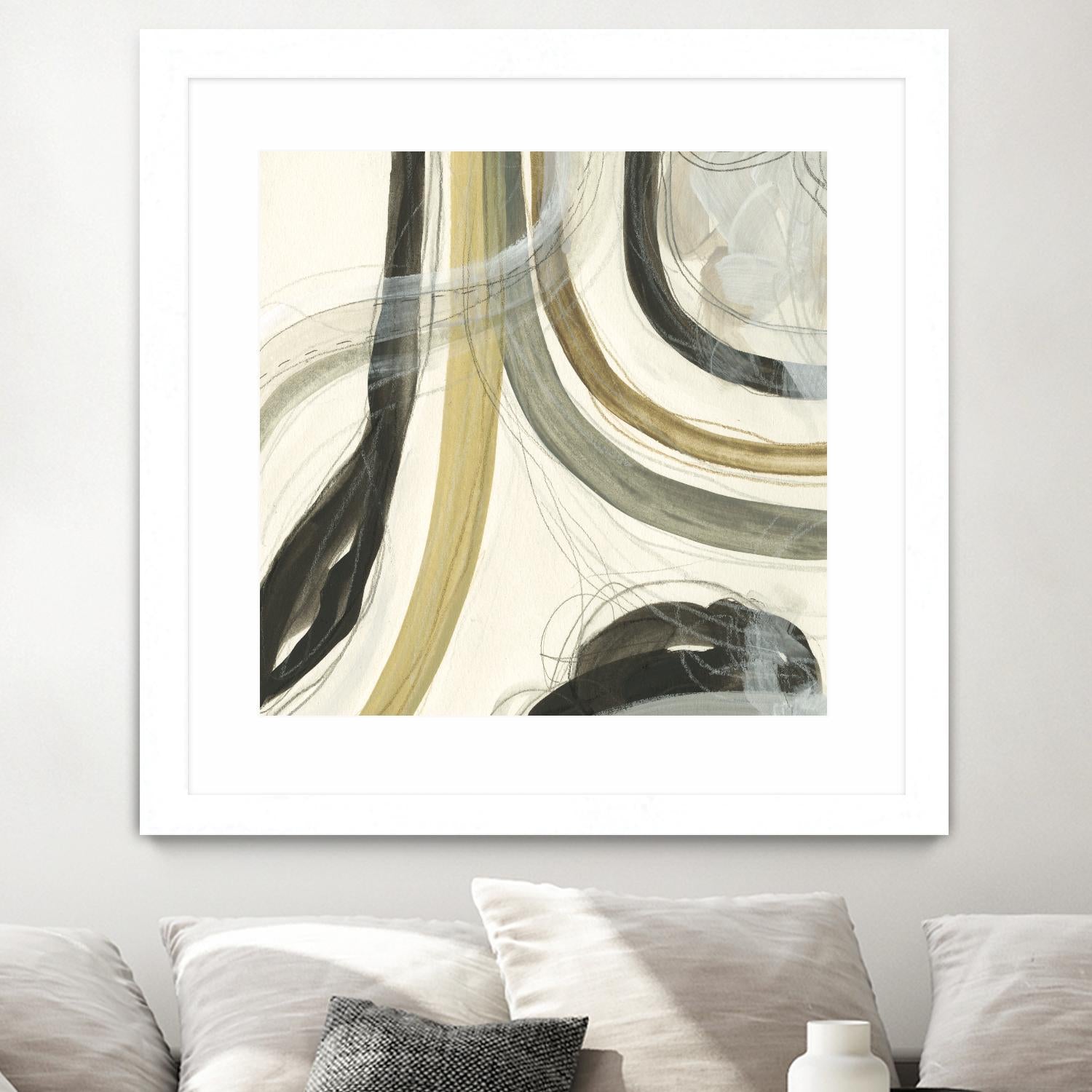Neutral Lines II by June Erica Vess on GIANT ART - brown abstract