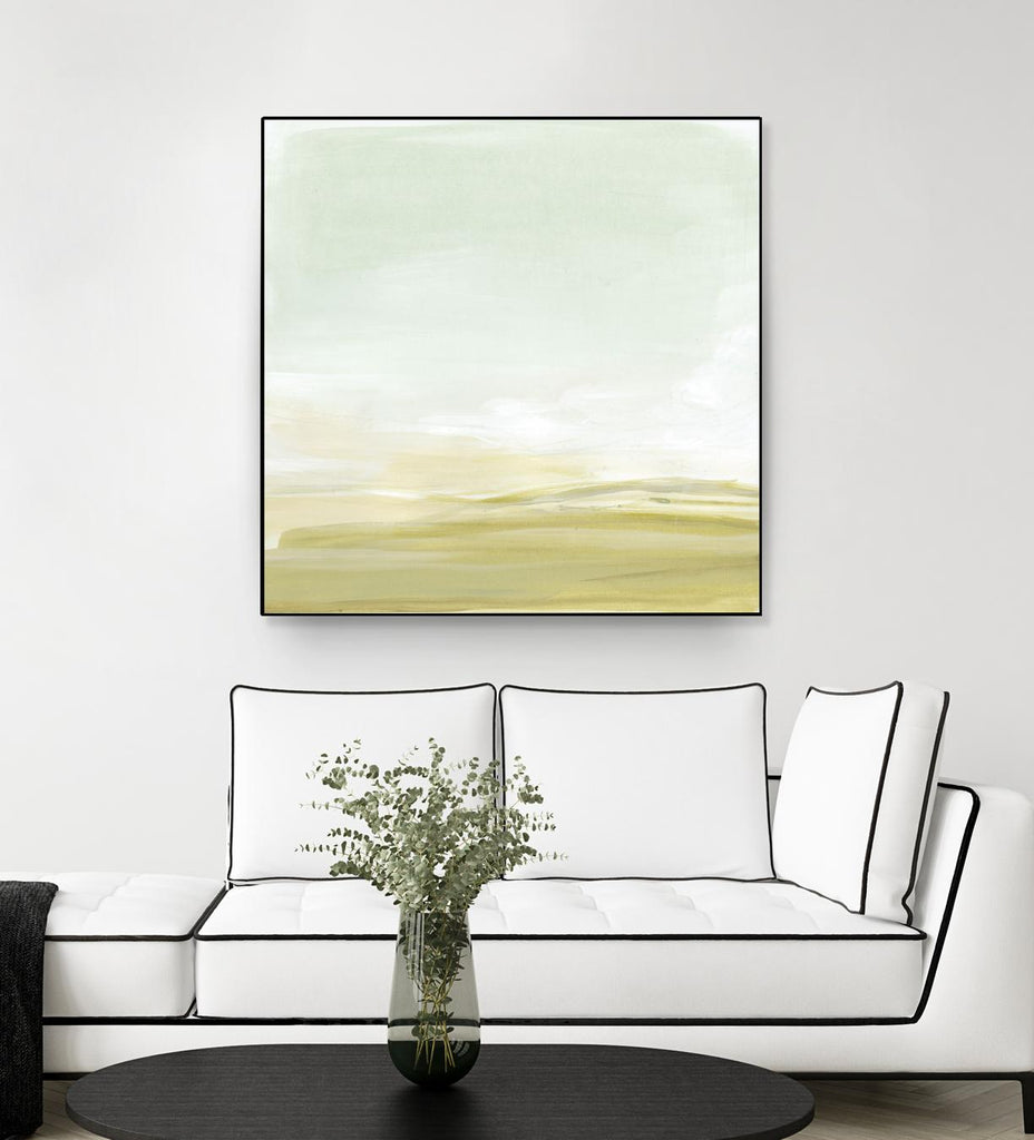 Horizon immatériel I de June Erica Vess sur GIANT ART - scène de mer verte