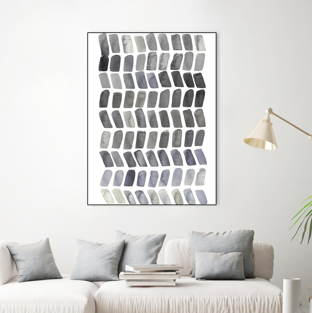 Watercolor Chevron I by Grace Popp on GIANT ART - black abstract