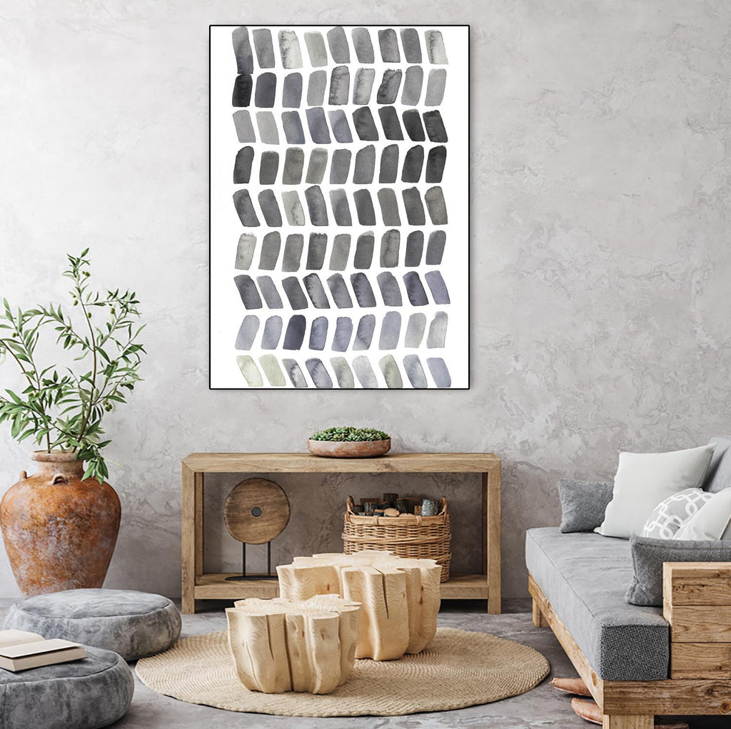 Watercolor Chevron I by Grace Popp on GIANT ART - black abstract