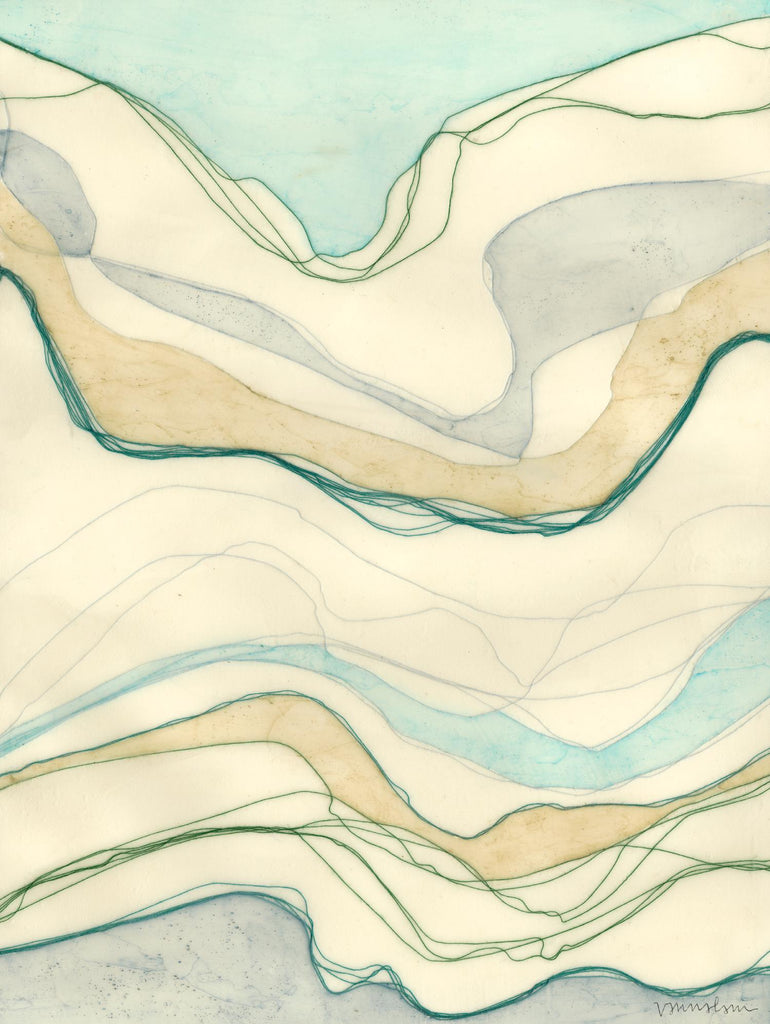 Ocean Cascade I par Vanna Lam sur GIANT ART - abstrait vert