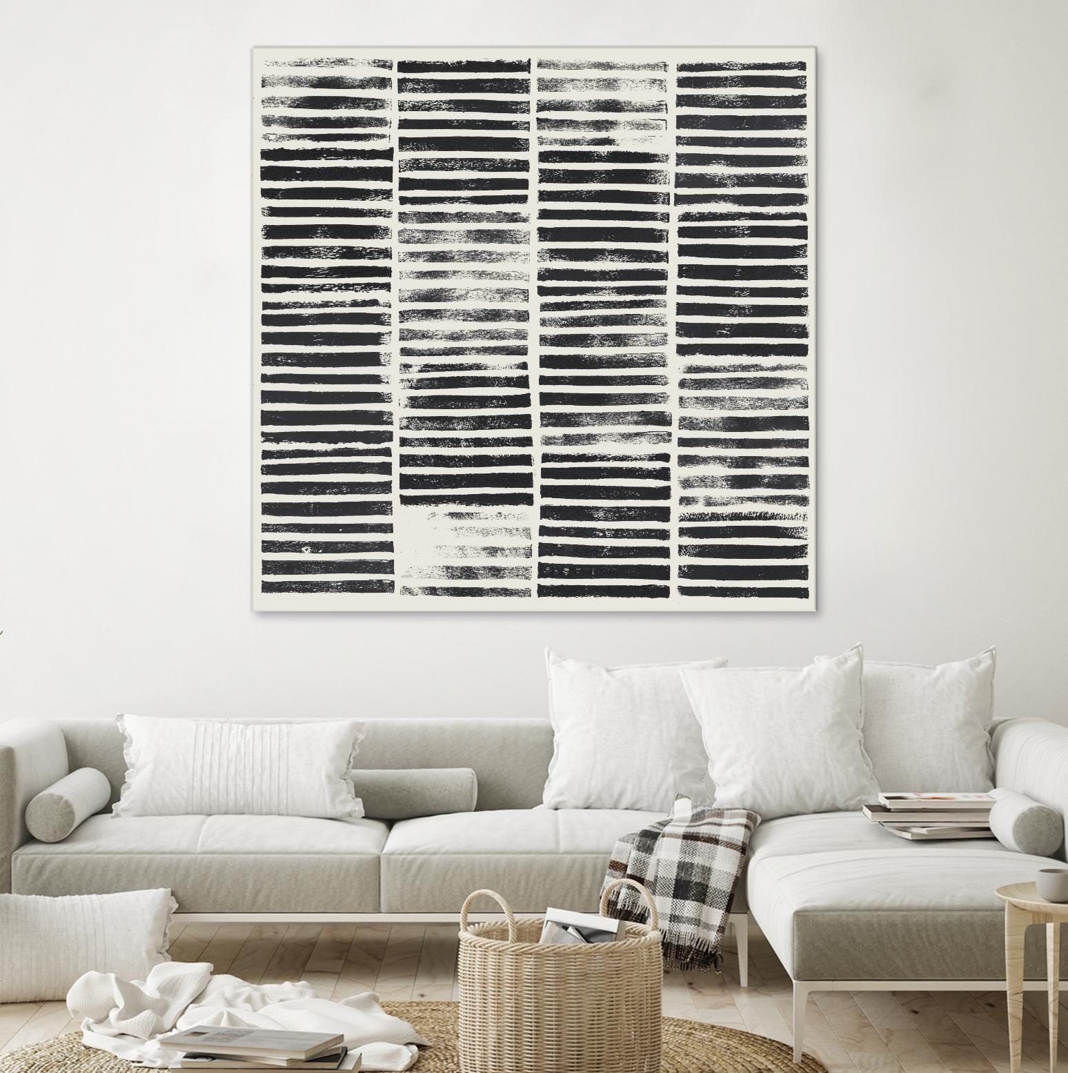 Stripe Block Prints I by Grace Popp on GIANT ART - black abstract