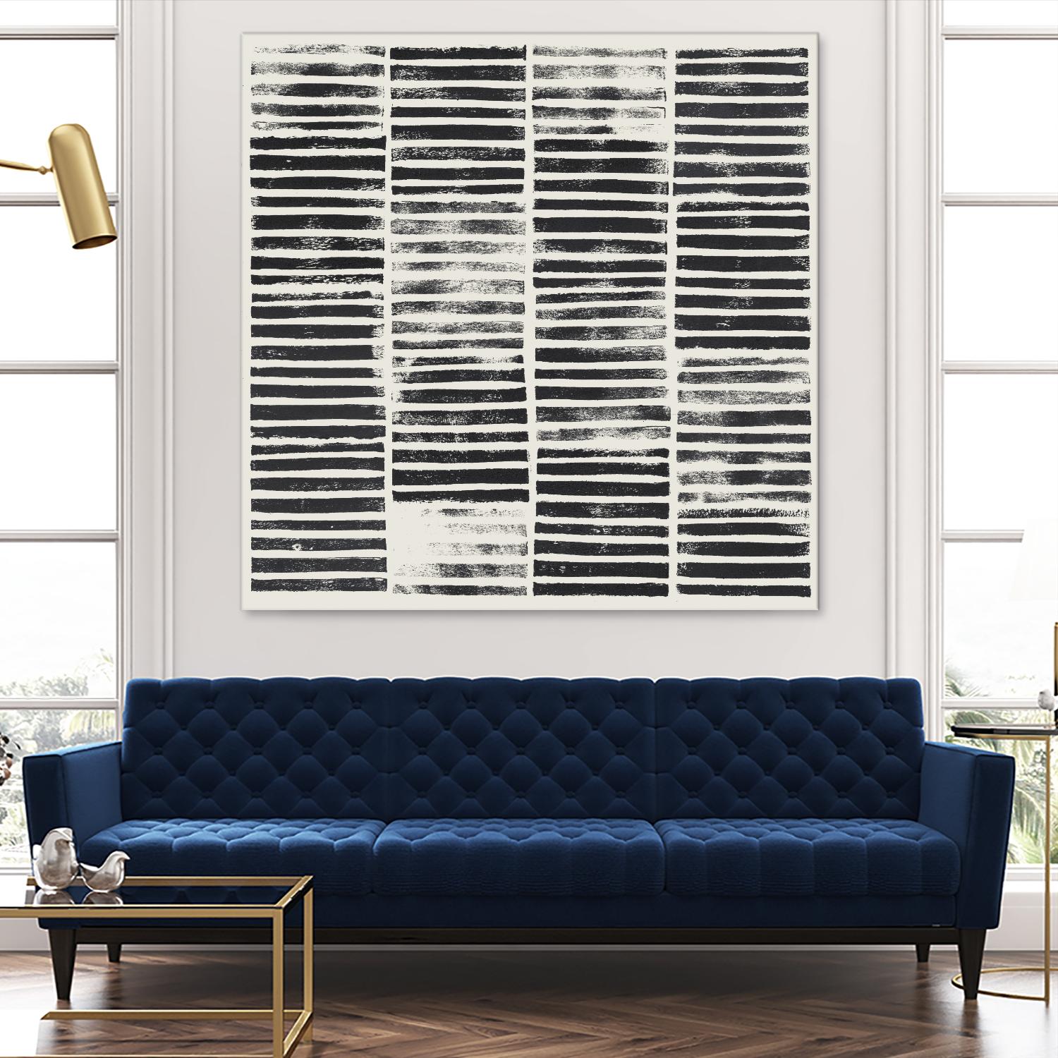 Stripe Block Prints I by Grace Popp on GIANT ART - black abstract