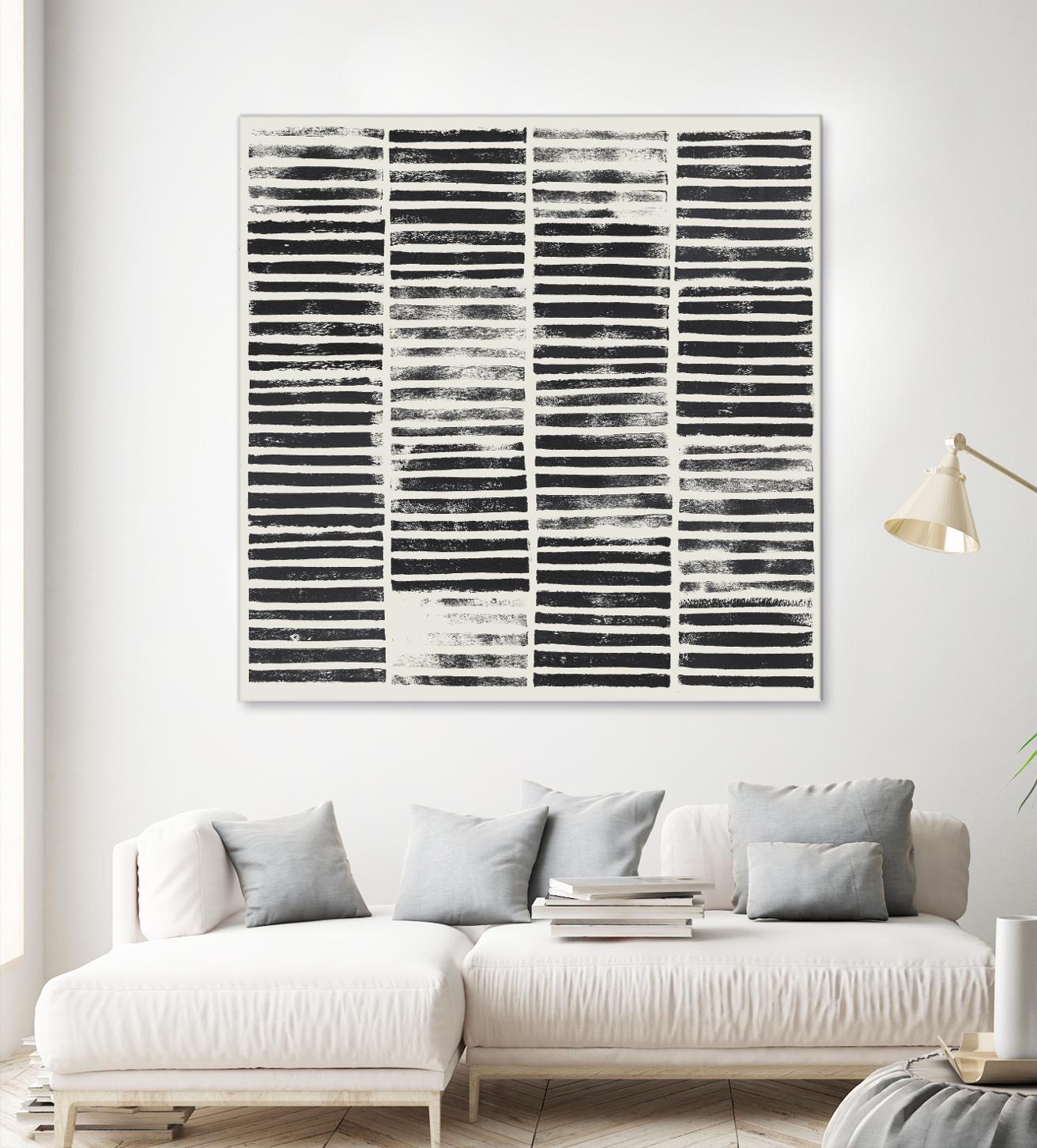 Stripe Block Prints I by Grace Popp on GIANT ART - black abstract