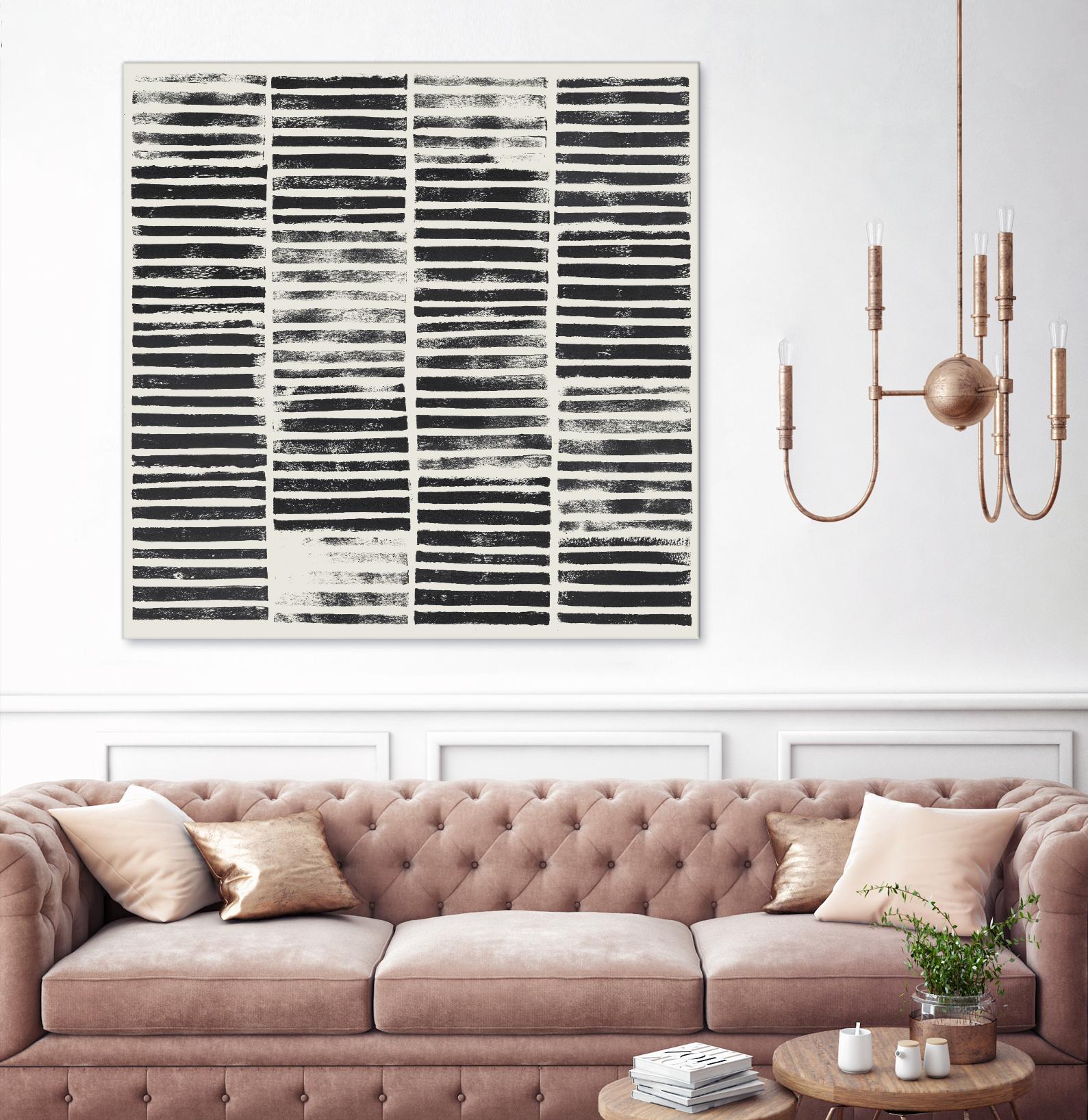 Stripe Block Prints I by Grace Popp on GIANT ART - black abstract
