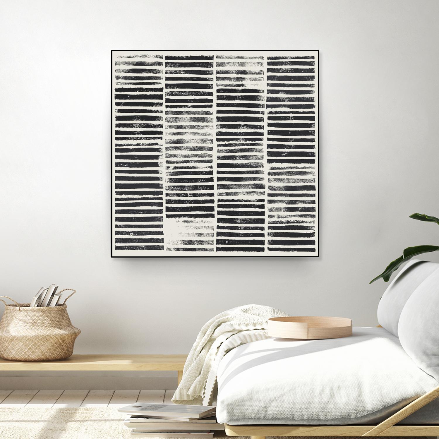 Stripe Block Prints I by Grace Popp on GIANT ART - black abstract
