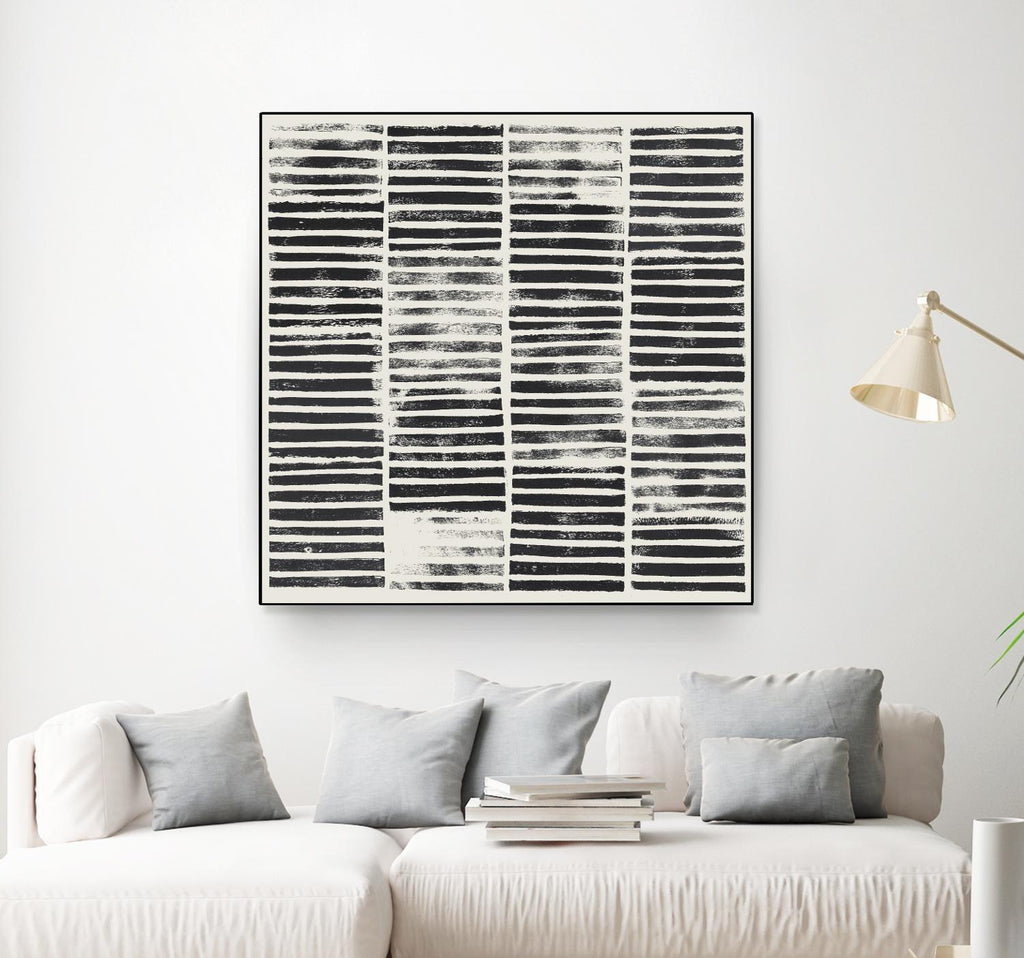 Stripe Block Prints I by Grace Popp on GIANT ART - black abstract