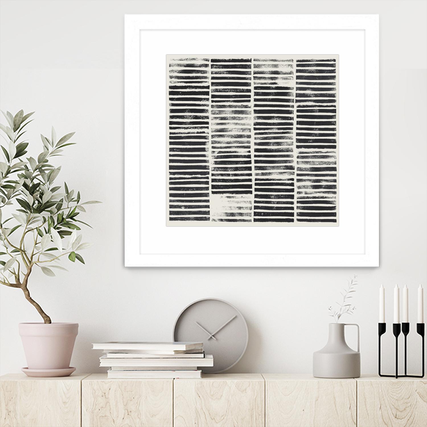 Stripe Block Prints I by Grace Popp on GIANT ART - black abstract