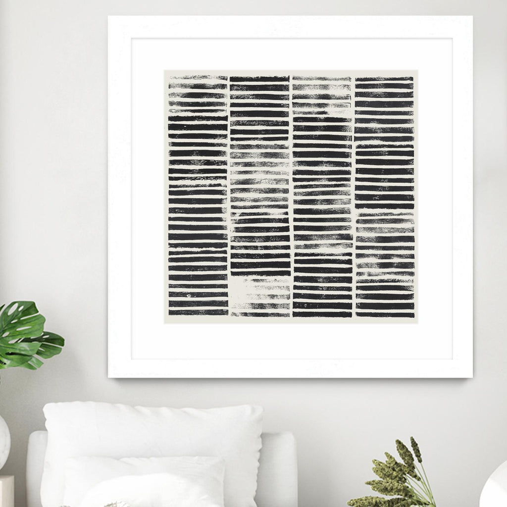 Stripe Block Prints I by Grace Popp on GIANT ART - black abstract