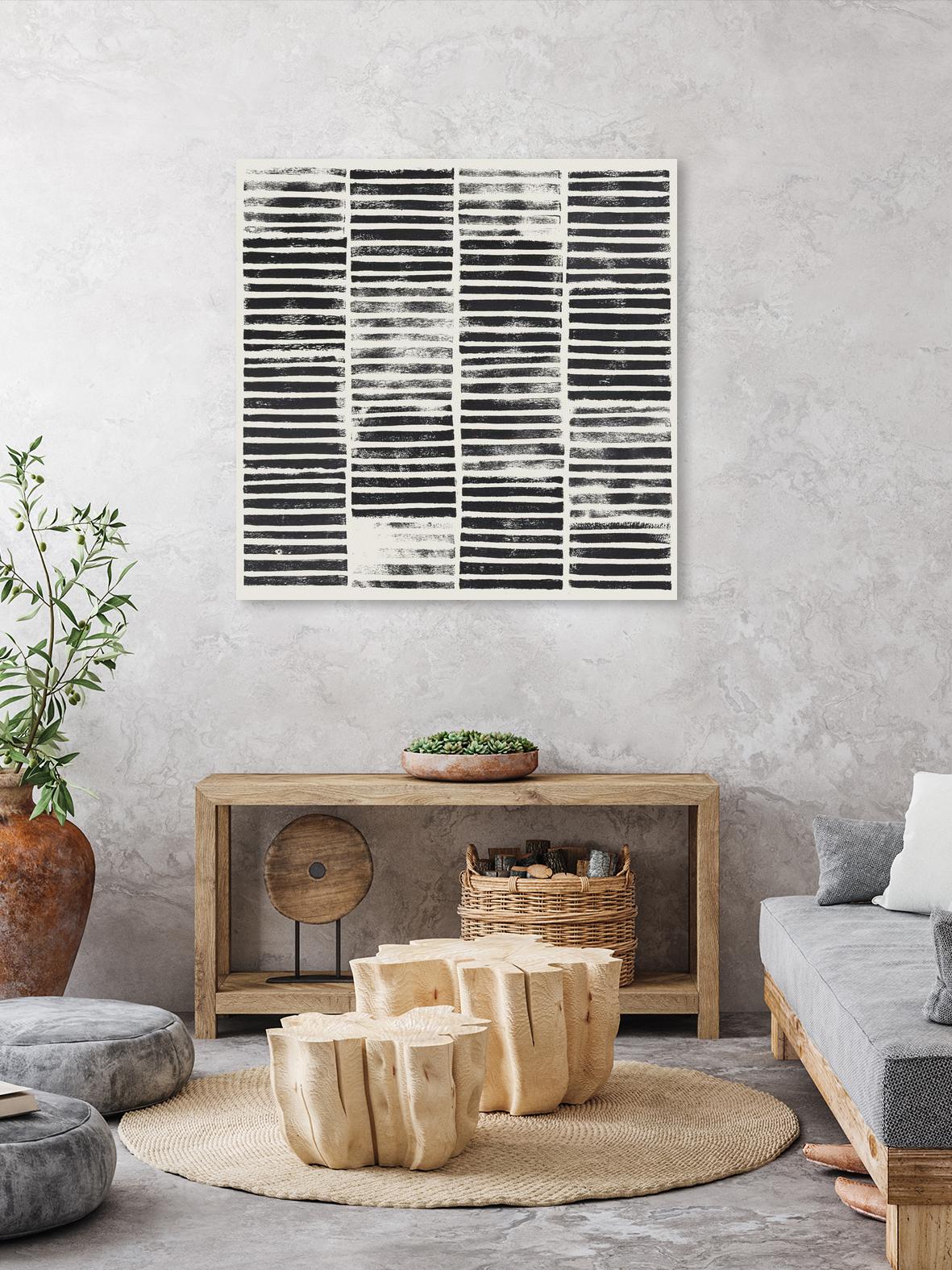 Stripe Block Prints I by Grace Popp on GIANT ART - black abstract