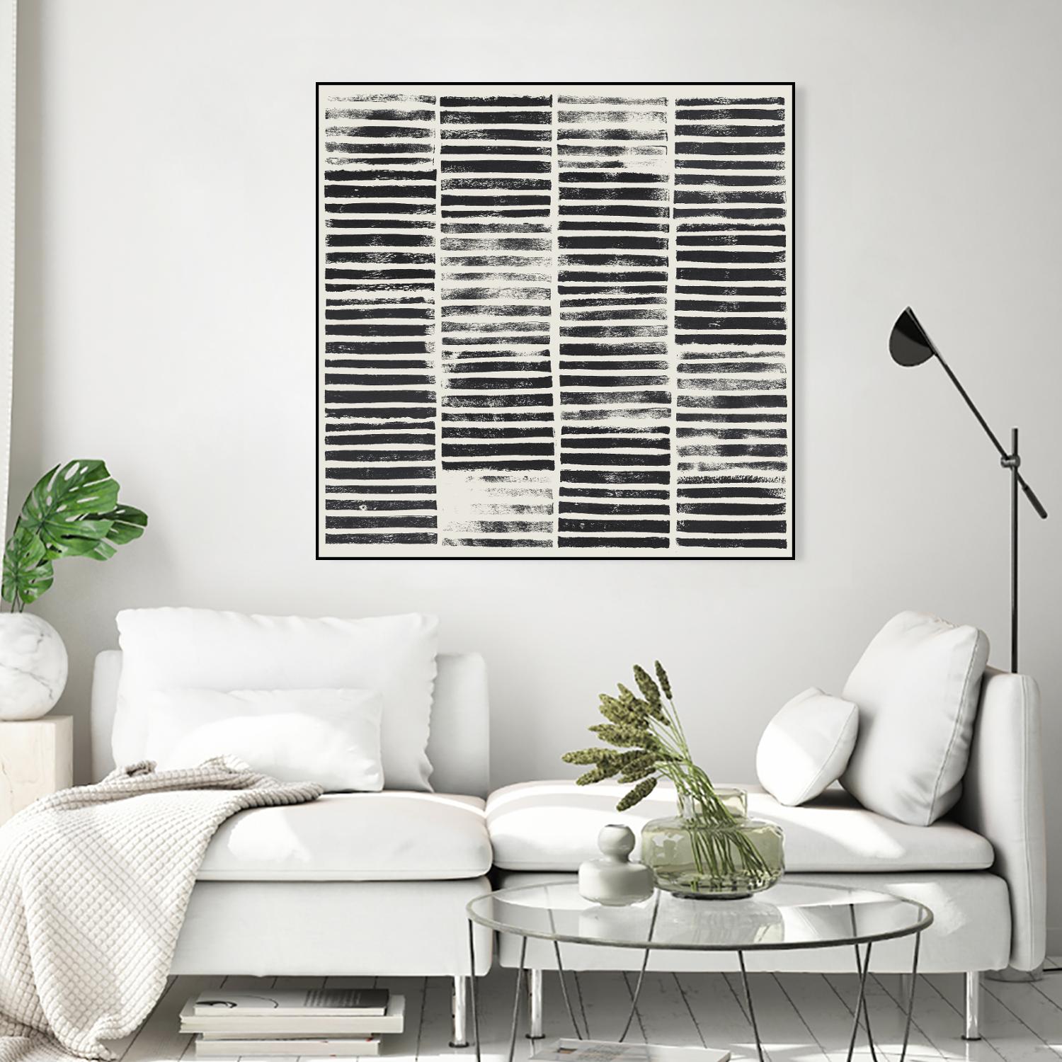 Stripe Block Prints I by Grace Popp on GIANT ART - black abstract