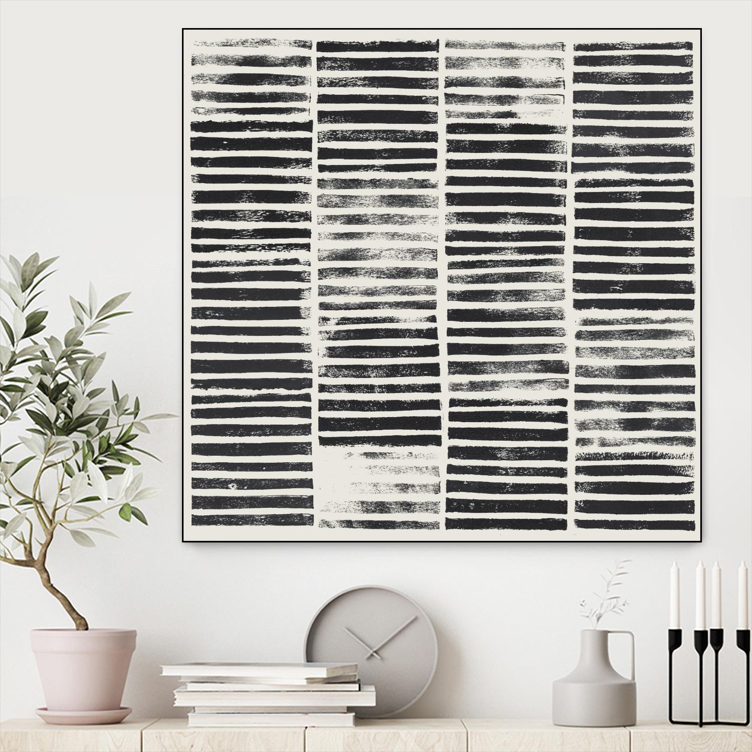 Stripe Block Prints I by Grace Popp on GIANT ART - black abstract