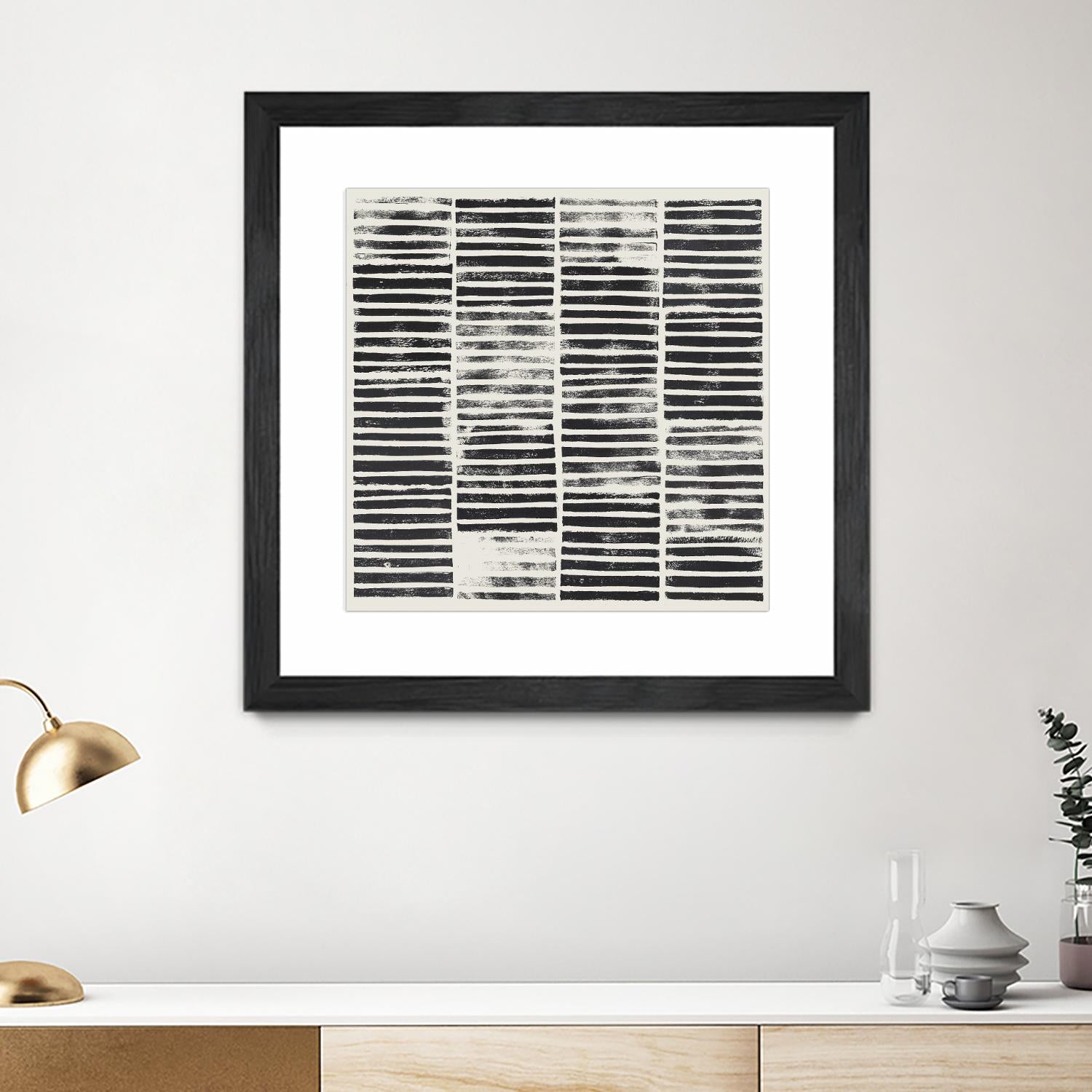 Stripe Block Prints I by Grace Popp on GIANT ART - black abstract