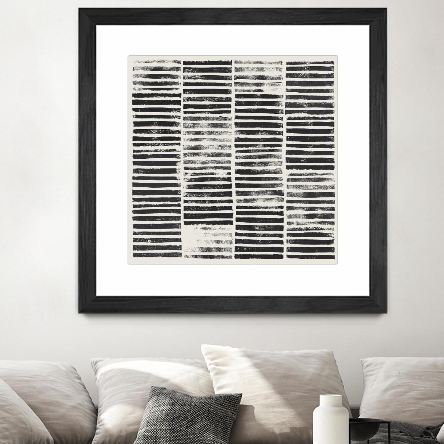 Stripe Block Prints I by Grace Popp on GIANT ART - black abstract