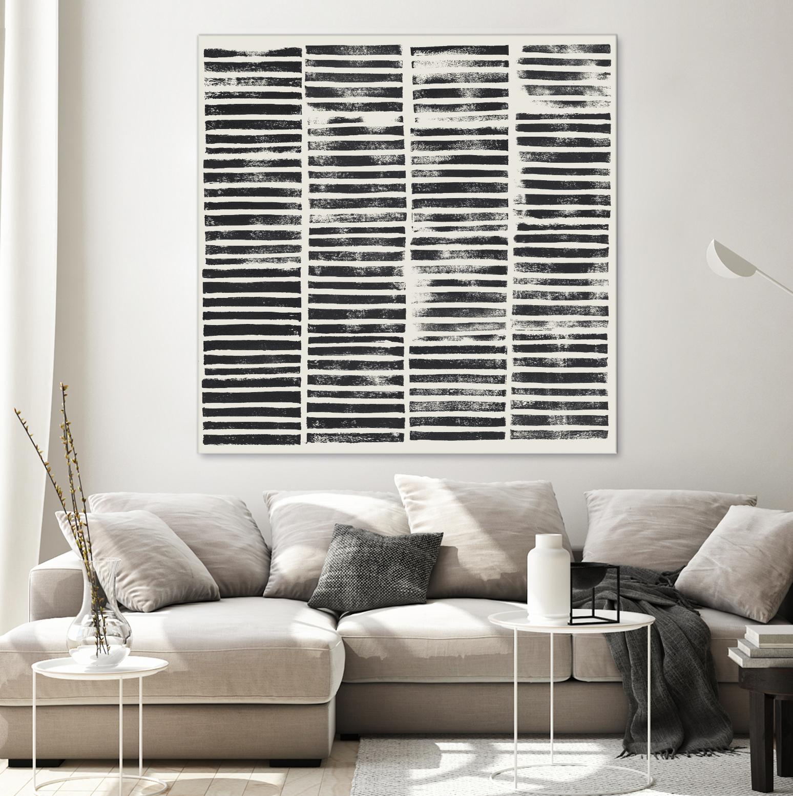 Stripe Block Prints II by Grace Popp on GIANT ART - black abstract