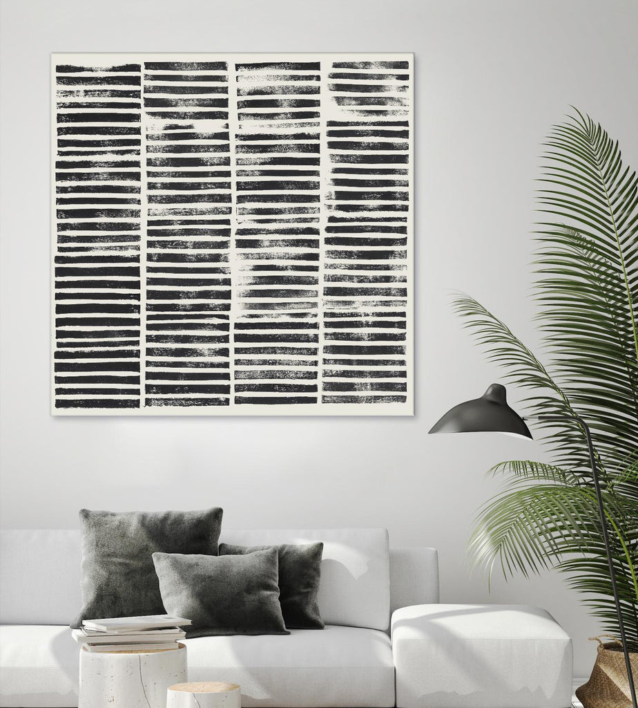 Stripe Block Prints II by Grace Popp on GIANT ART - black abstract