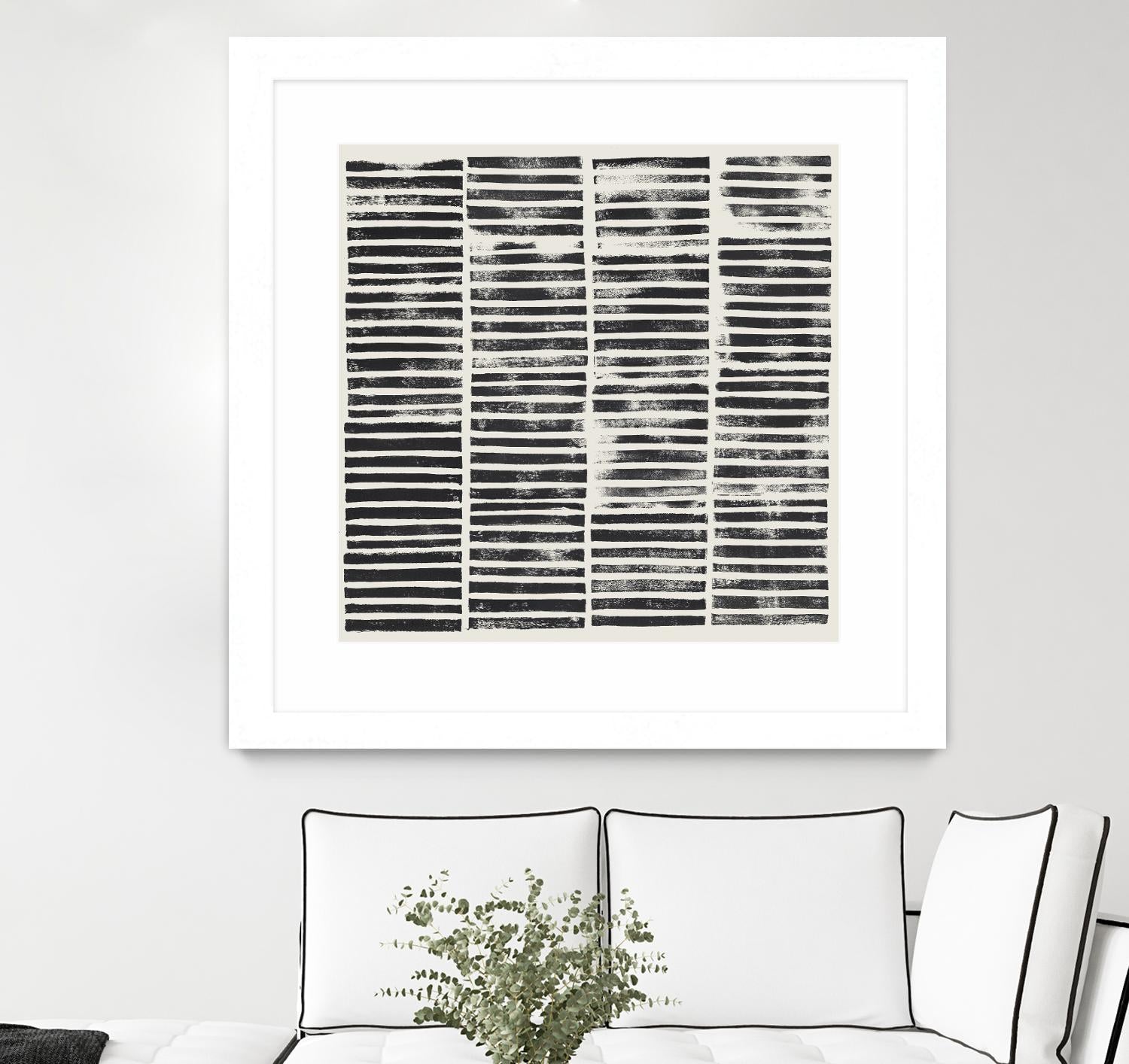 Stripe Block Prints II by Grace Popp on GIANT ART - black abstract